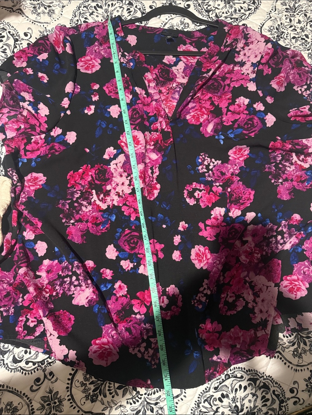 torrid Black Tunic Top with Pink & Purple Floral Print - Picture 6 of 6